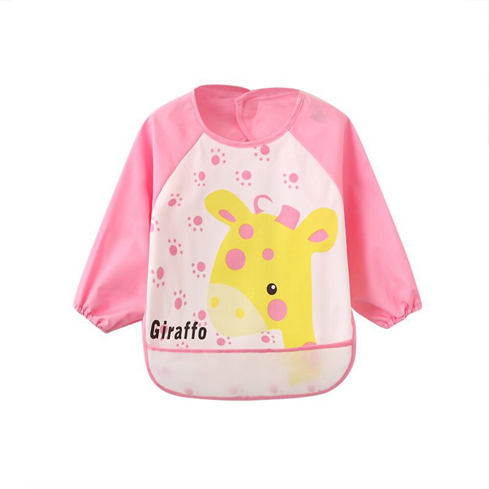 Nuovo arrivo bambino impermeabile bambino mangiare abbigliamento maniche lunghe per bambini grembiule animali del fumetto alimentazione grembiule bavaglino Bandana bambino: 5