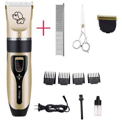 Tondeuse électrique pour animaux de compagnie, Rechargeable, à faible bruit, Machine pour couper les cheveux, toilettage et coupe de cheveux de chat et de chien: full kit
