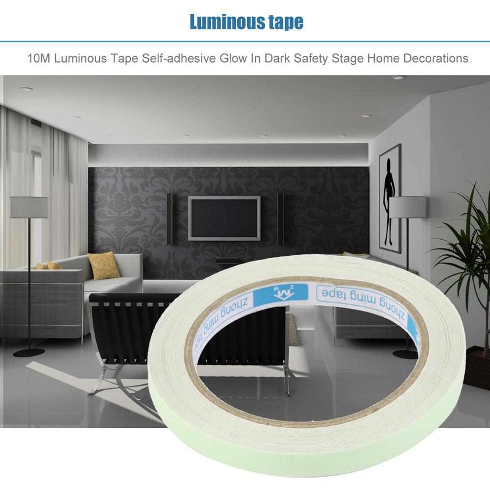 10M 10 Mm Lichtgevende Tape Home Veiligheid Waarschuwingslabels Glow In Dark Zelfklevende Fubberized Stof Thuis Decoraties