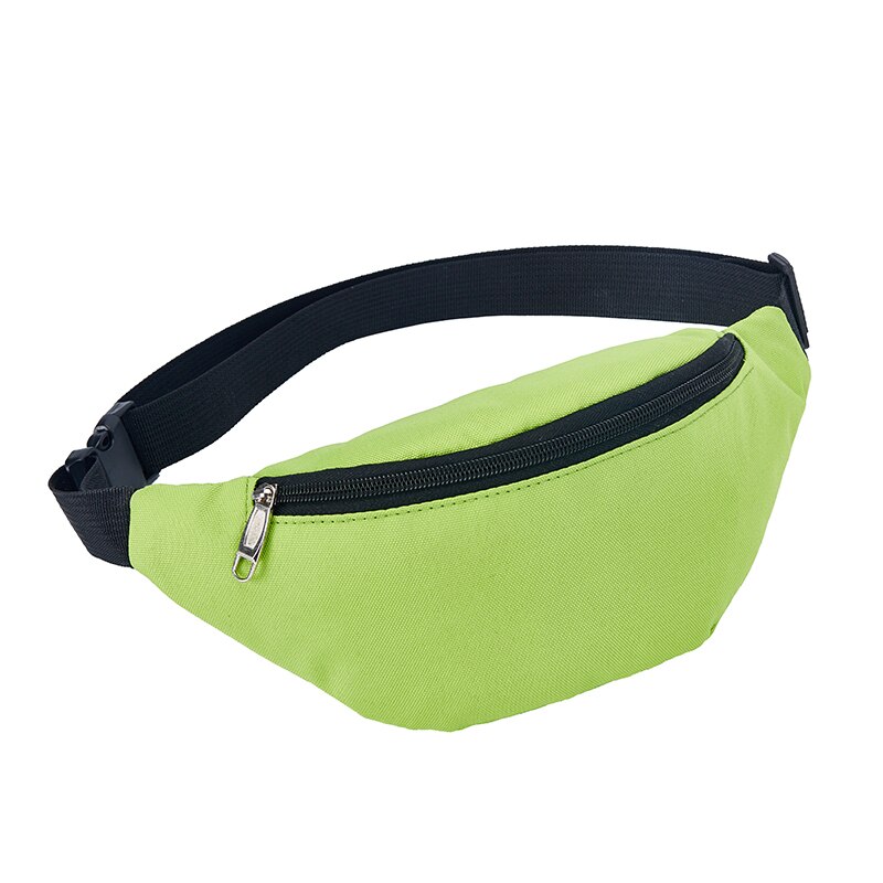 Udendørs sport vandtæt talje taske mænd kvinder vandreture cykling løb bæltetaske hoftepose afslappet unisex solid fanny pack 7 farver: Grøn