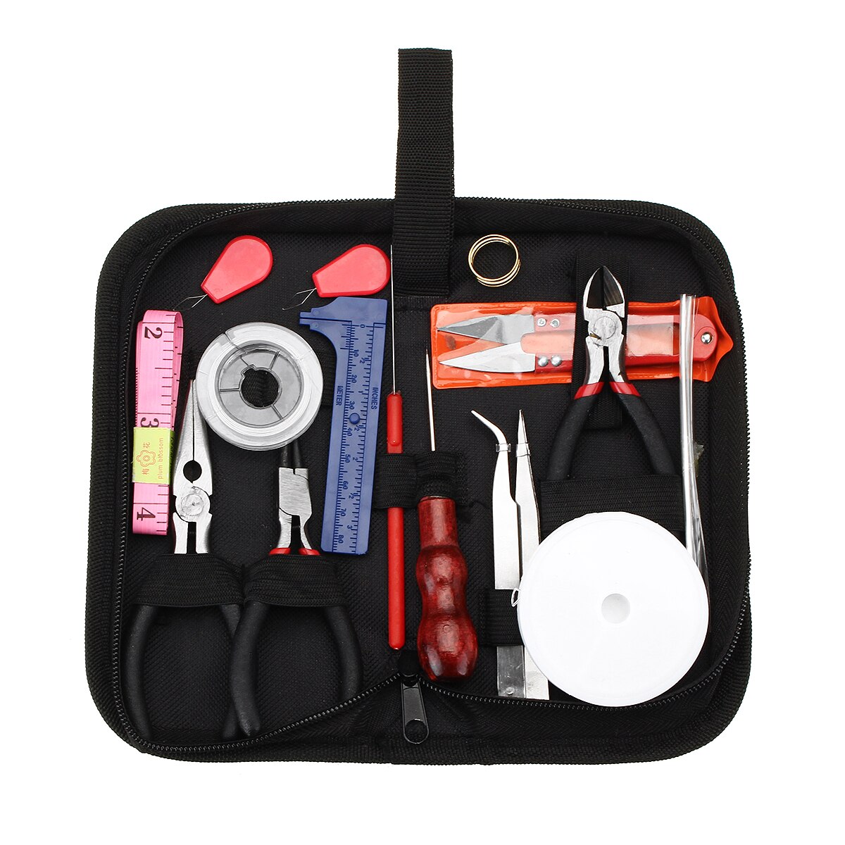 22Pc/set DIY Jewelry Making Tools Kit Jewelry Pliers Beading Wire Set Repair Tools bag DIY Craft: Default Title