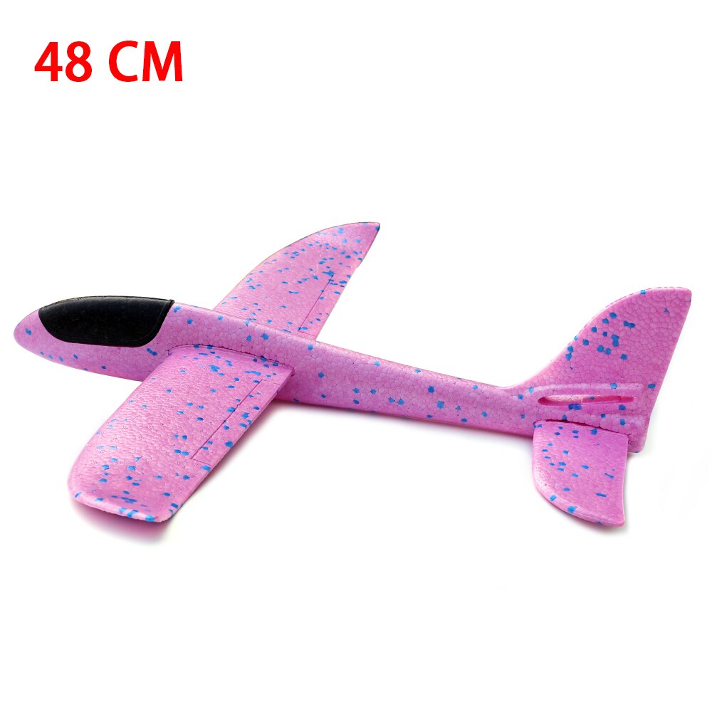 48CM Hand Throw Foam Plane Toys Outdoor Launch Glider airplane Kids Toy Puzzle Model Jouet Fly Plane Toy for Children: 48CM Pinkish