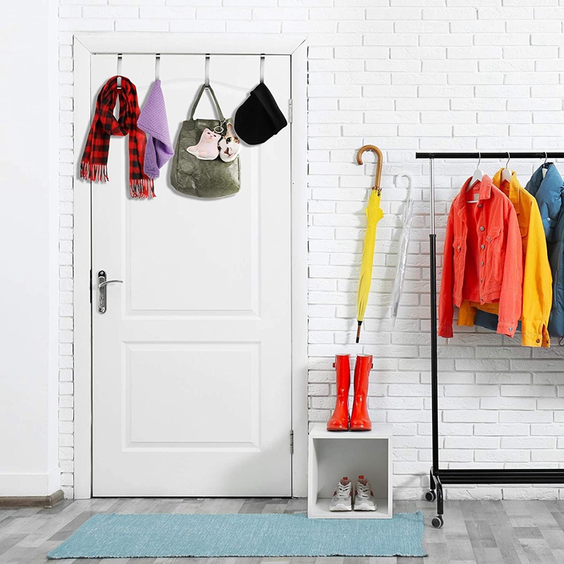 Adjustable over the Door Hook, Door Hanger Hanging Door Hooks over the Door Metal Hook Cabinet Door Single Hooks (20)