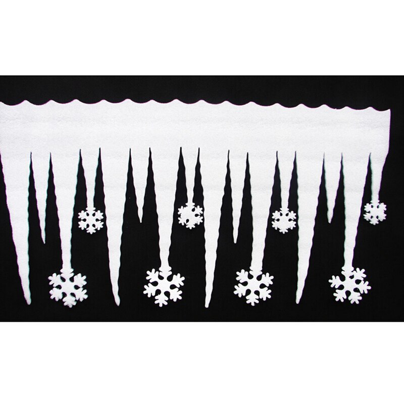 2 Stuks White Ice Strip Met Sneeuwvlok Kerst Xmas Decoratie Ornament Festival Party Kerst Decoratie Benodigdheden