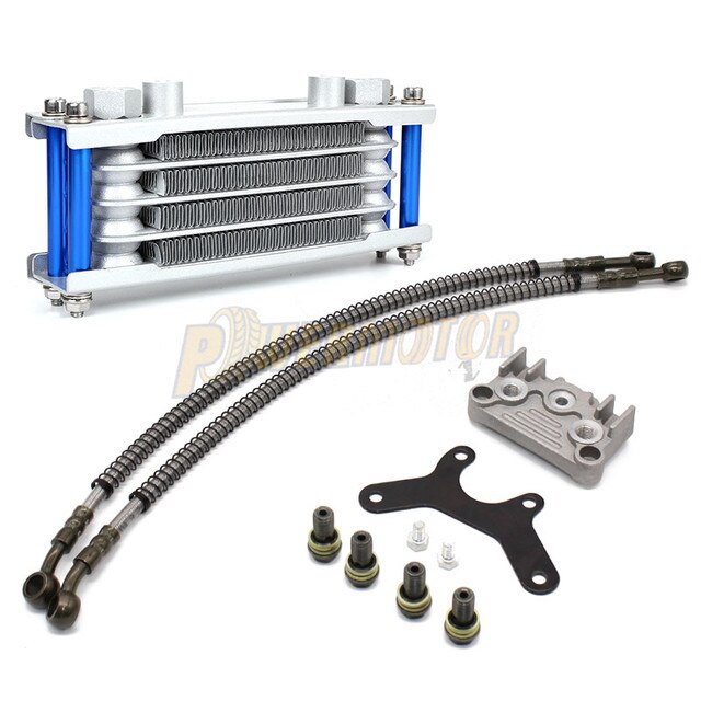 Kit de refroidissement d&#39;huile de moto, refroidisseur d&#39;huile pour 50cc 70cc 90cc 110cc 125cc 140cc Dirt Pit Bike DAX Pocket Bike: Blue 125-140cc