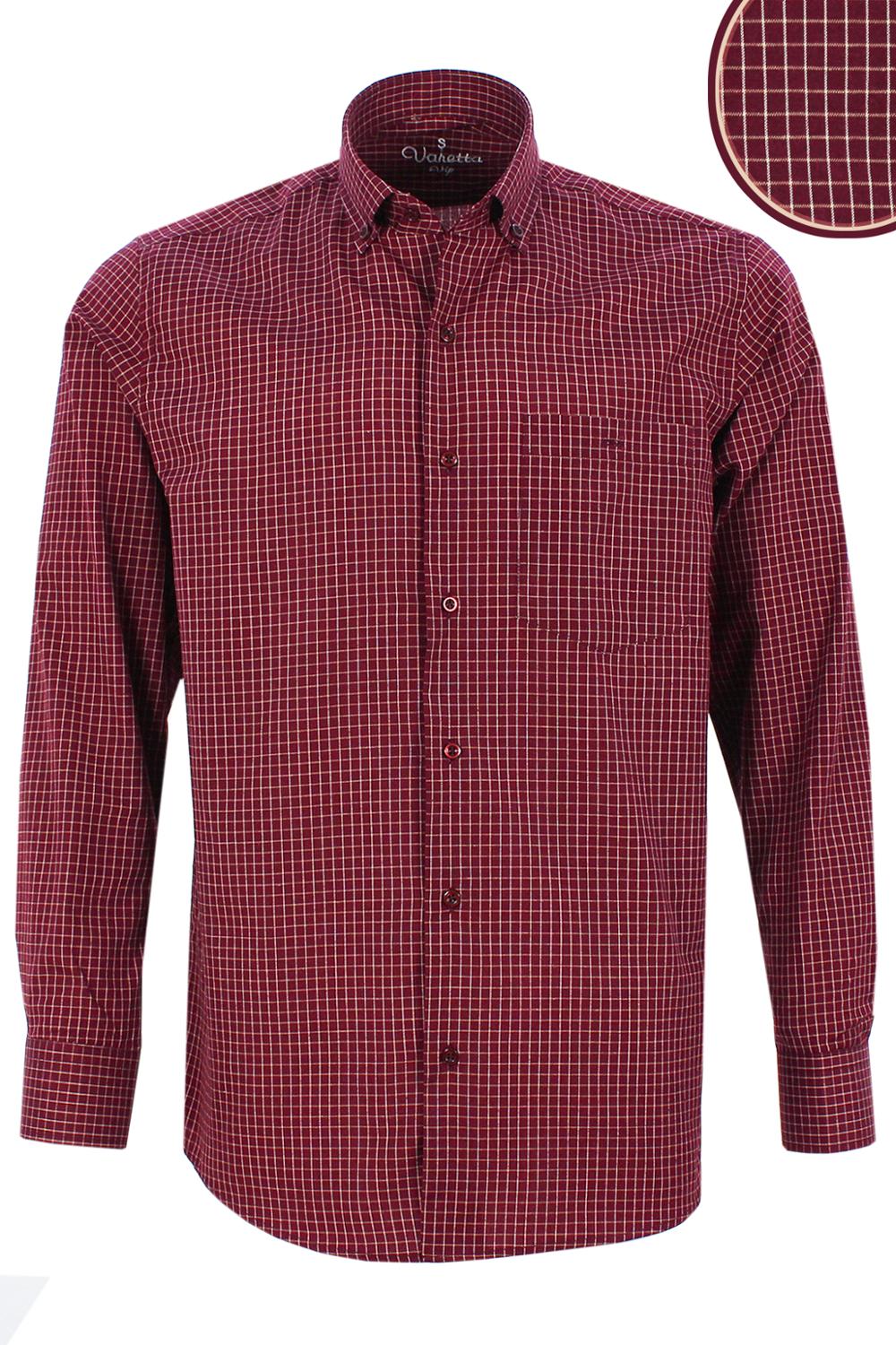 Langærmet herre skjorte mærke plaid mandlige kjole skjorter bomuld casual business mørkerød skjorte camisa social varetta kalkun