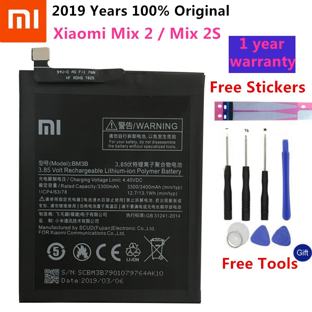 Xiao Mi Original Phone Battery For Xiaomi Redmi Note 4 5 4X 3 Pro 3S 3X 4X Mi 5 4A Note 5A / Pro 5 Plus Replacement batteries: BM3B For Mi Mix2