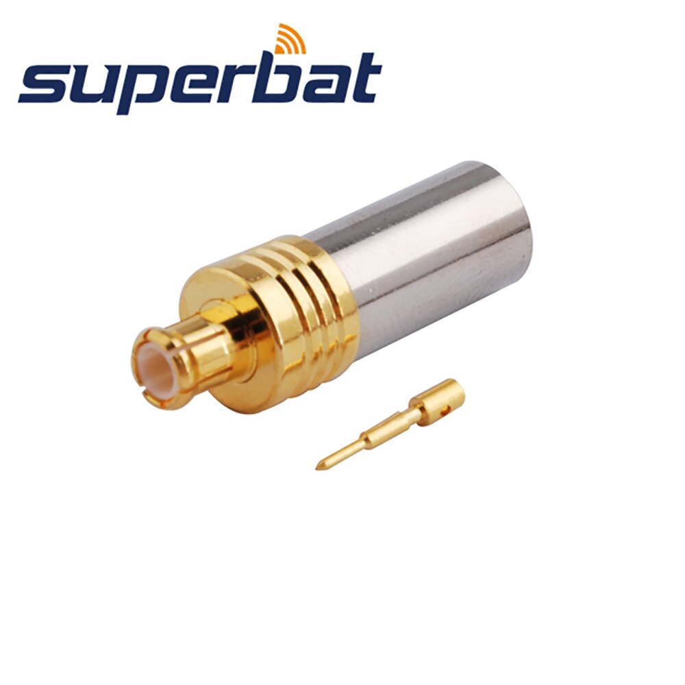 Superbat 10 stk mcx crimpplugg hann rf-kontakt til koaksialkabel lmr 195/rg58/rg142