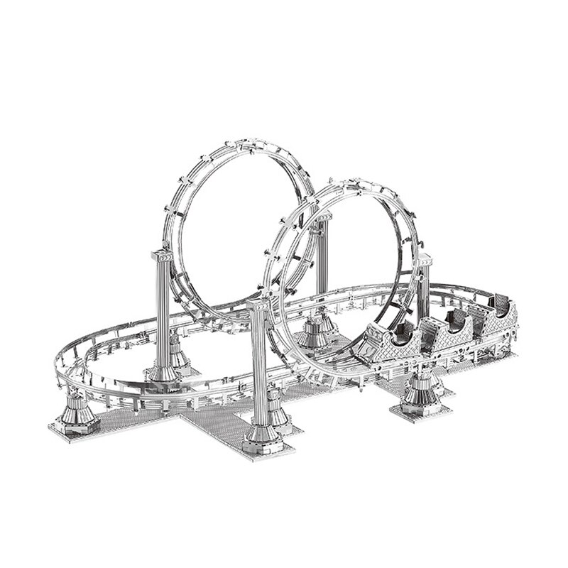 Architecture 3D Metal Puzzles World Famous Building Cathedral Tower Garden Bridge Jigsaw Construction Handmade Manual Toys: Roller Coaster