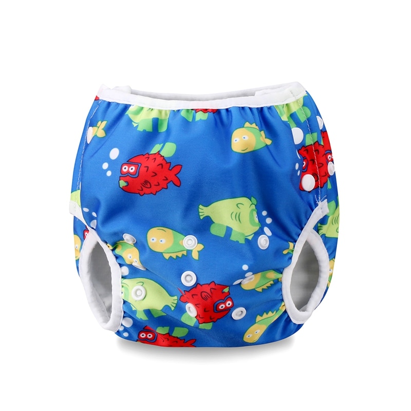 NEUE Einstellbare Baby Jungen Mädchen Sommer Schwimmen Windel Schwimmen Druck Badehose Wasserdichte windel Baby Bademode