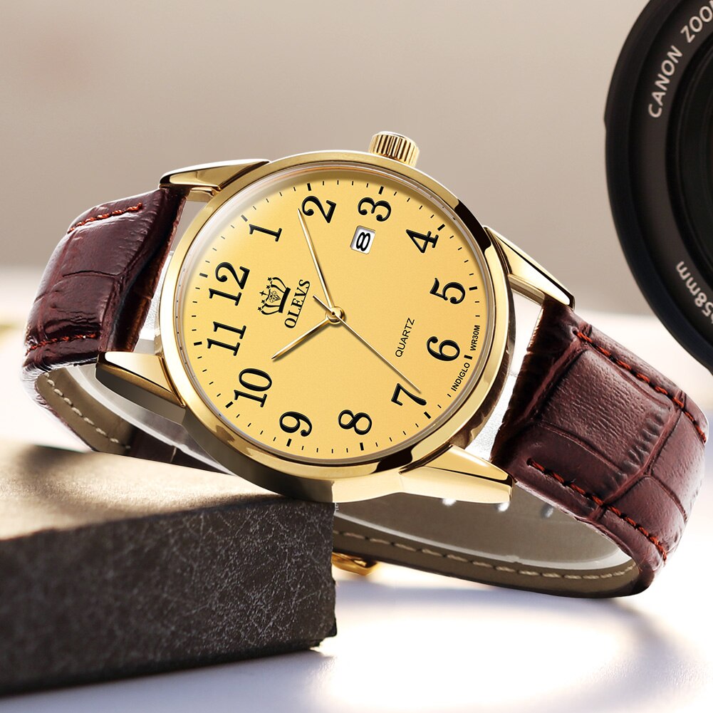 Olevs Men Watches Analog Quartz Watch Casual Water Grandado