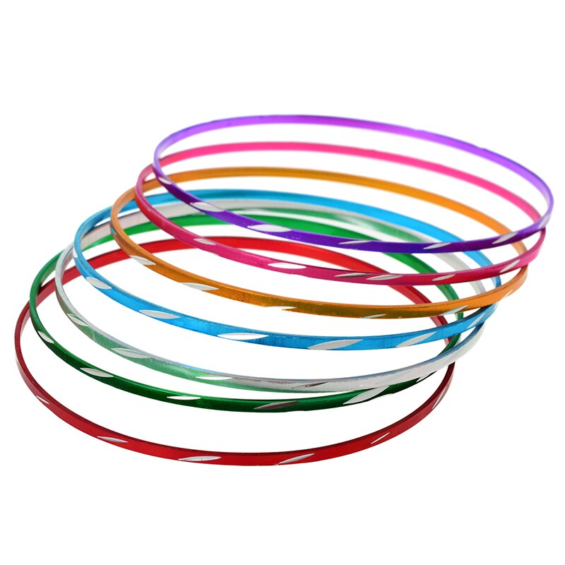 20pcs Mix Lots Set Indian Style 6.5cm Colorful Dance Bangle Aluminum Bracelets Cuff Women Charm Jewelry