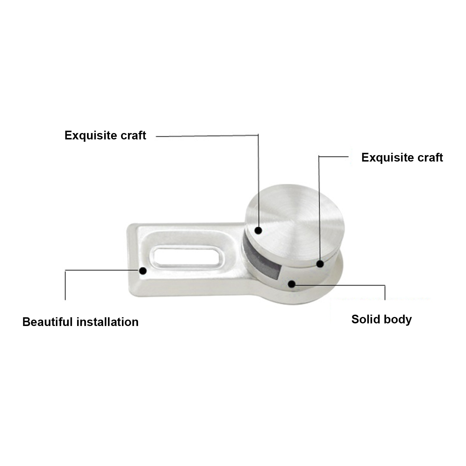 Stainless Steel Solid Round Glass Clamp Fixed Mirror Clip Wall Bracket Buckle Iron Sheet Bathroom Mirror Hinger Fixed Accessory