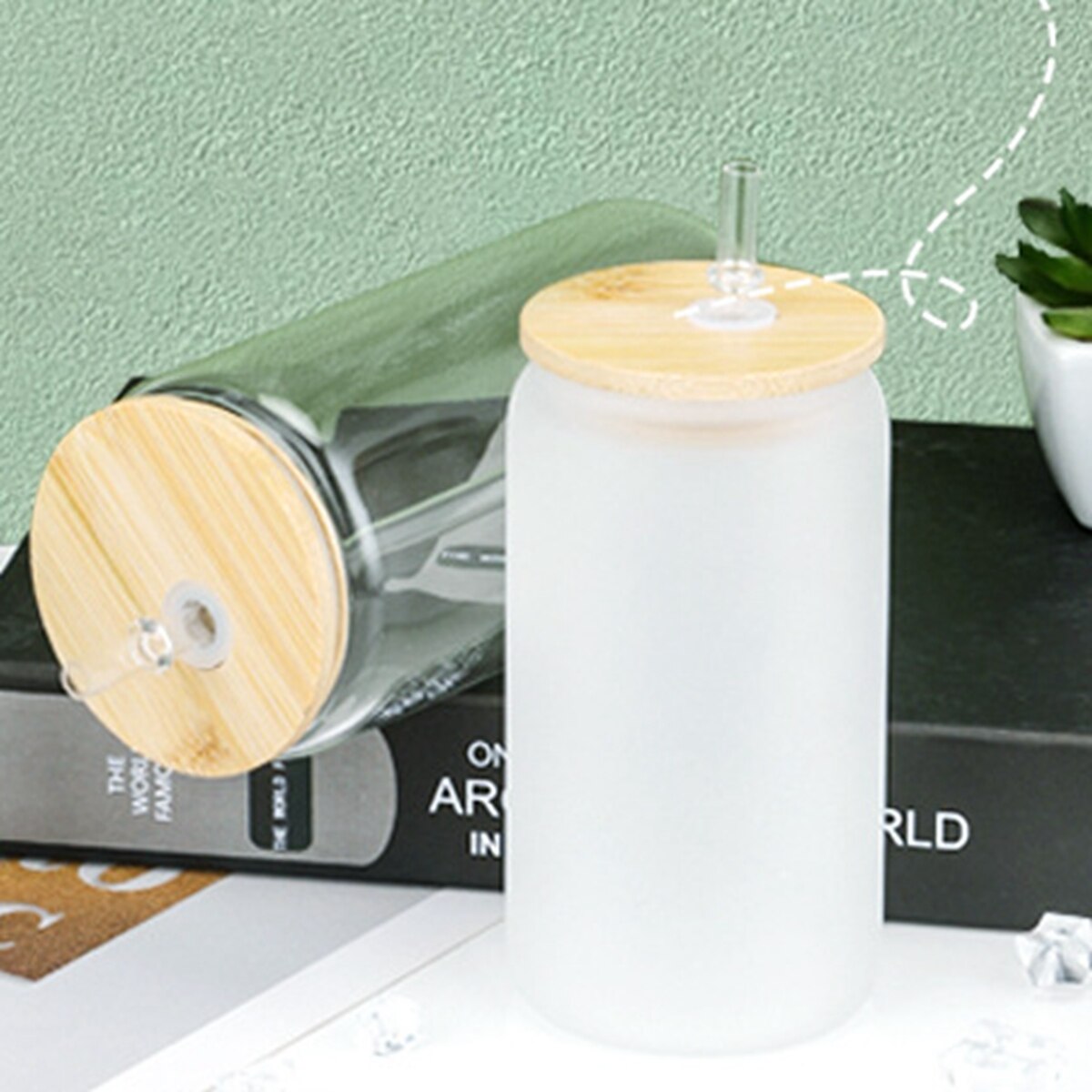 Coke Glass Cup with Lid and Straws Resuable Wooden Lid Glasses Cup for Beer Cocktail Coffee Wine Milk Cups Set Bar Drinkware