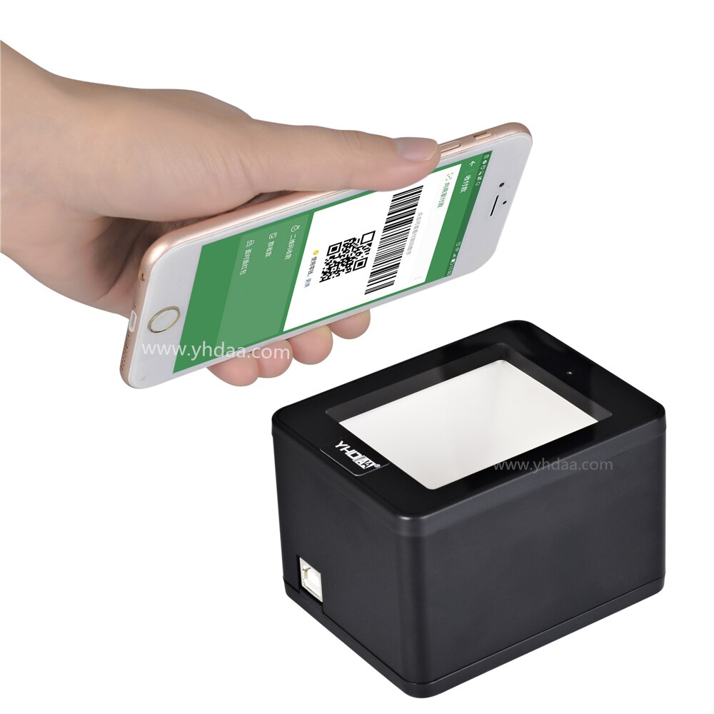 YHDAA Omnidirectional Barcode Scanner 1D 2D QR Desktop BarCode Reader Platform Support Data Matrix PDF417 for Retail Supermarket