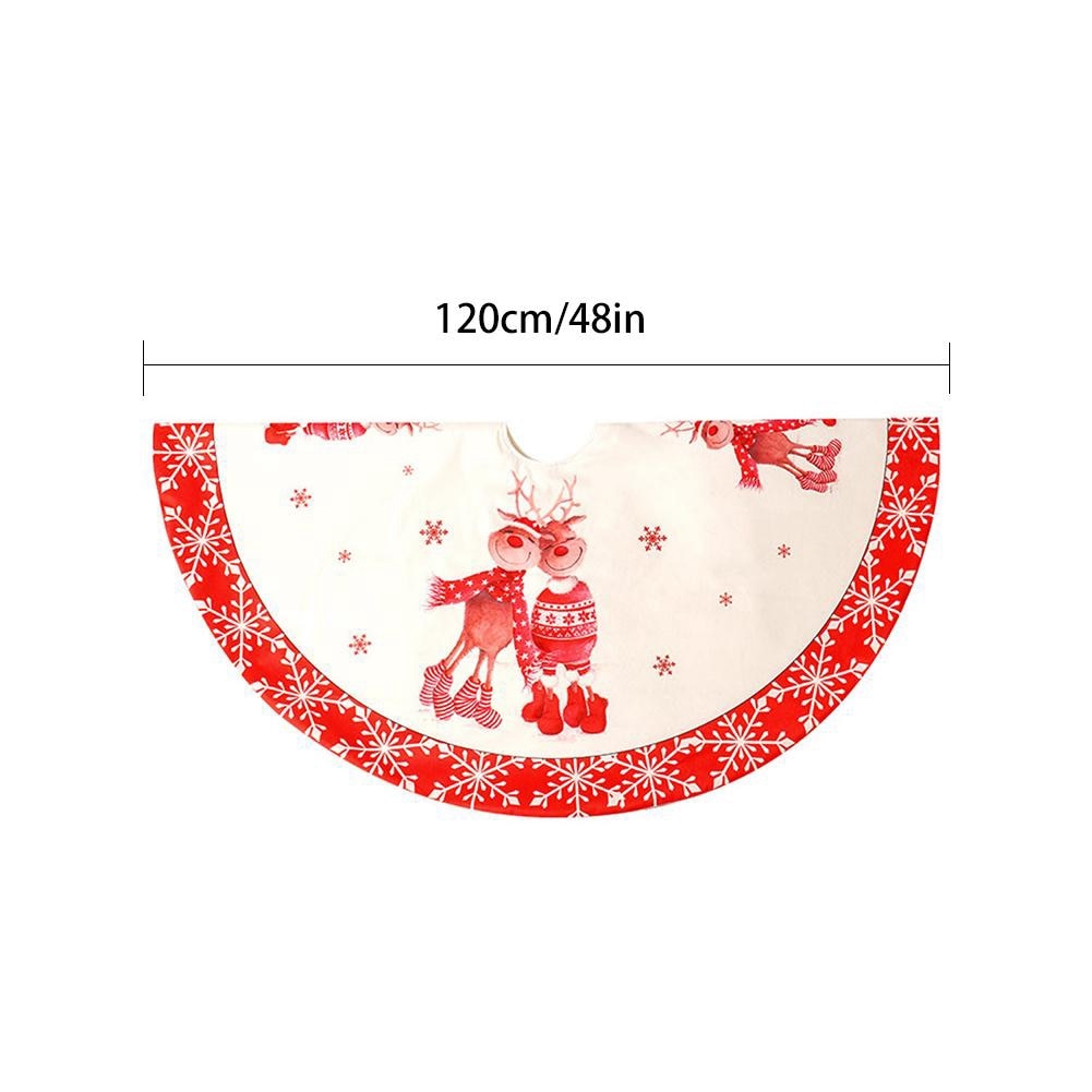 Kerstboom Rok Dubbele Herten Print Boom Rok 120Cm Kerstboom Bodem Decoratie Jaar Thuis Outdoor Decor Event party