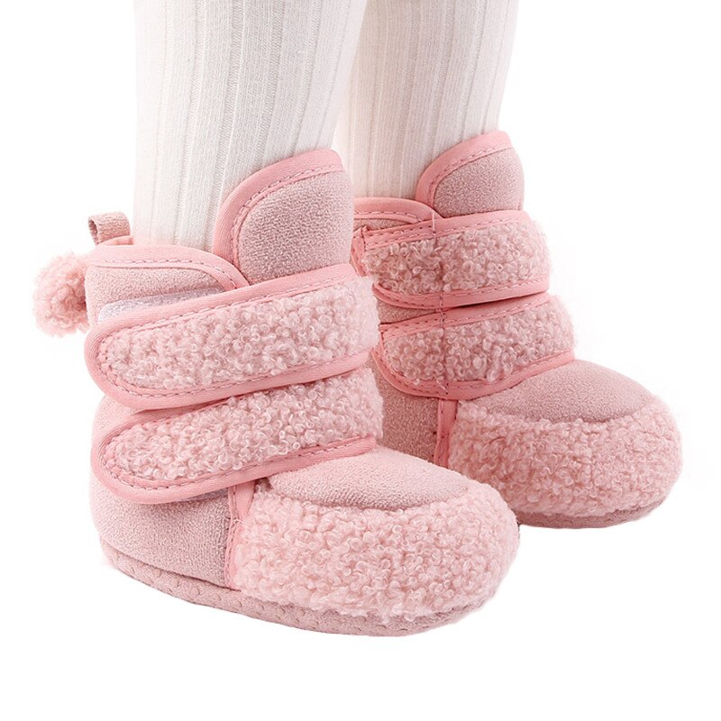 Bottes d'hiver en coton pour bébé, couleur unie, chaudes, confortables, antidérapantes, chaussures à semelles souples pour enfants: 4 / 11