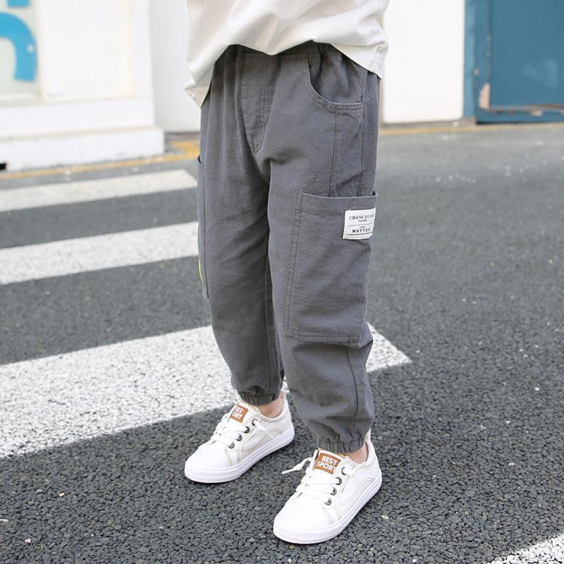 Gutt anti-mygg bukser tynnseksjon sommer låve løse bukser låve kjeledress leggings: Grå / 5t