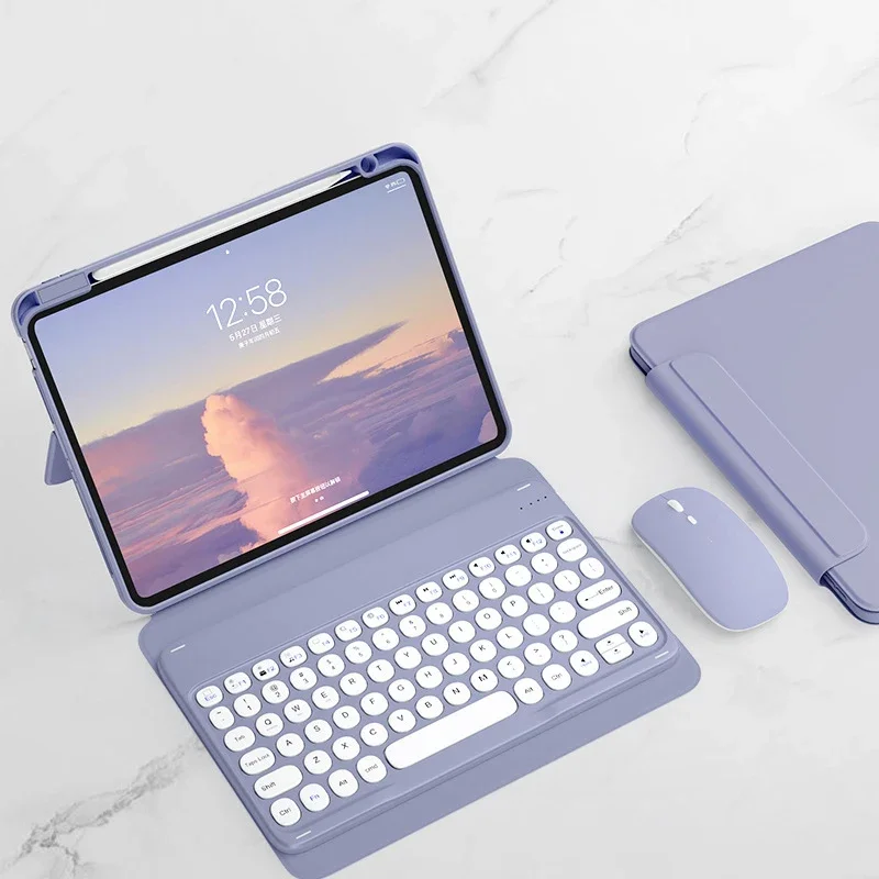 Funda magnética de rotación para iPad Air 6, 2024, 10,9, Air 4, 5, 10. ª generación, teclado 10,2, 7, 8, 9. ª, Air 3 Pro 11, funda con ratón gratis: TEN / Verde