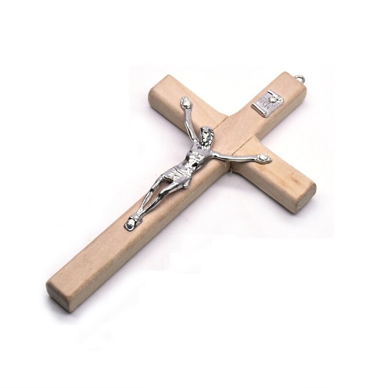 Religieuze Legering Jesus Cross Hangers Werden Gegeven Als Door Mannen En Vrouwen Gebruikt Hangen Op De Muur Voor gebed: Wood color