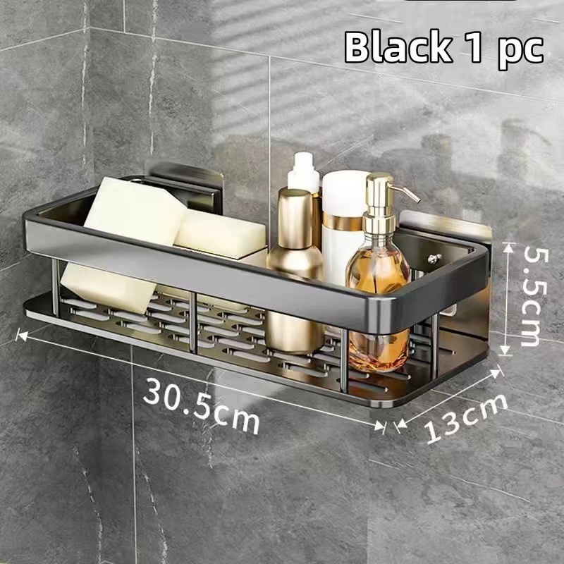 Badkamer Planken Aan De Muur Gemonteerd Geen Boorruimte Aluminium Douche Hoek Caddy Opslag Plank Keuken Organizer Rack Drijvende Plank: Brons