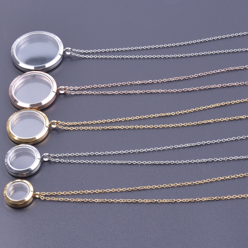 Screw Locket 100% Stainless Steel Necklaces For Women/Men Jewelry Floating Lockets Pendant Chain On The Neck Collar Hombre