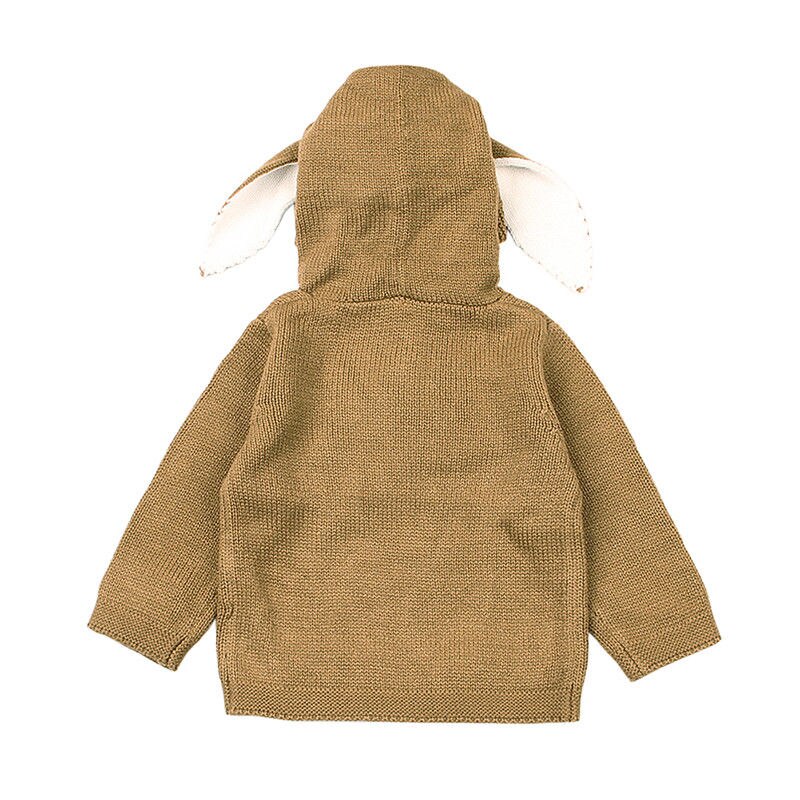 Newborn Babies Kniting Hooded Warm Top Clothing Baby Girls Infant Winter Coat Knit Sweater Baby Knitwear Long Sleeve Clothes