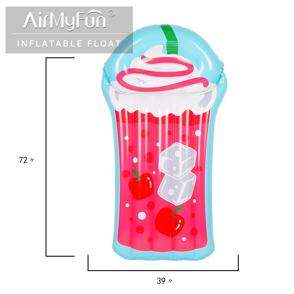 AirMyFun-flotadores de piscina gigantes inflables para adultos, reclinador inflable, balsa, accesorios de juego de agua para jóvenes, estilo de taza de zumo