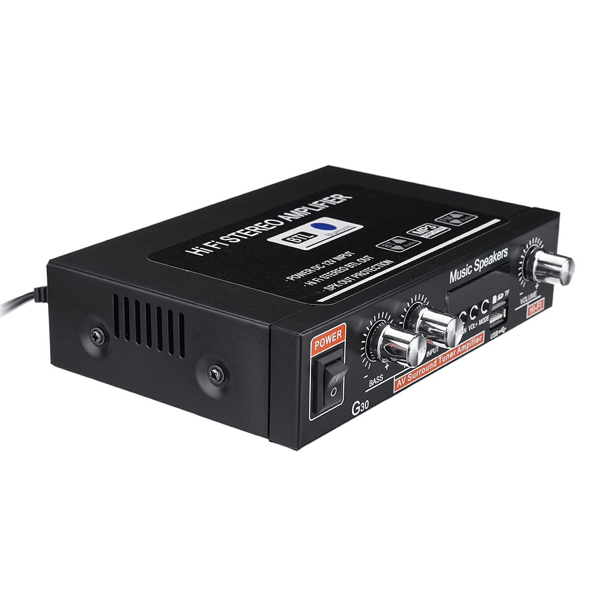 12V 220V 2-channel Car Audio Bass Subwoofers Amplifier HiFi Stereo Bluetooth 2 Channel Digital Powerful Car Amplifier Audio Amp