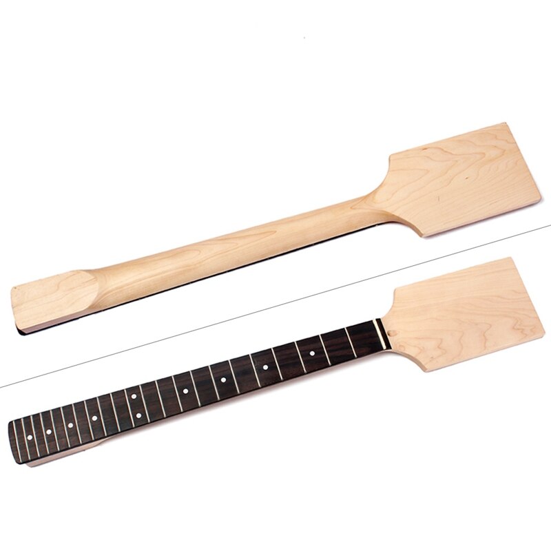 Electric Guitar Neck Paddle Head Rosewood on Maple 22 Frets Dot Inlay Unfinished Diy Parts