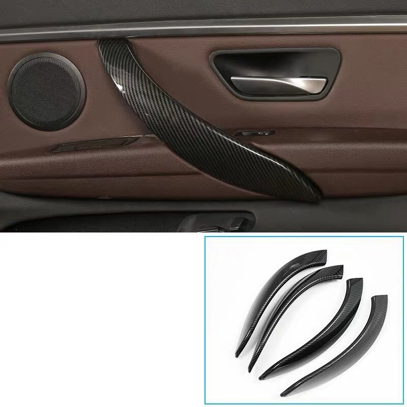 Garniture de couvercle de poignée de porte intérieure aspect carbone pour BMW série 3 F30 F31 GT F34 14-17 & 4 série 4 Dr F36 15-17