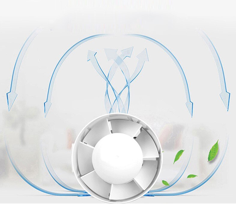 220V 4inch Silent Wall Extractor Exhaust Duct Ventilation Fan Air Blower Window Ventilator Vent Kitchen Bathrooms Bedroom Home