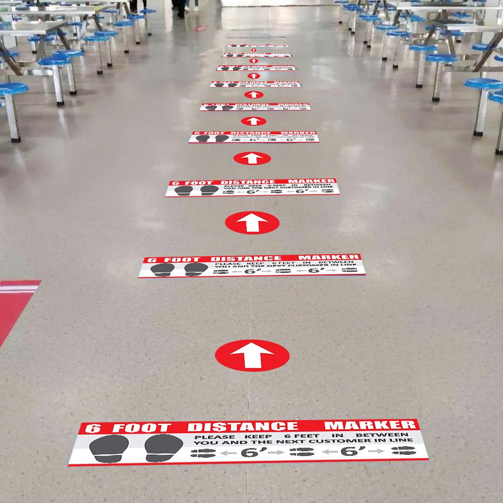 Social Distance Floor Sign Stand Here Keep 6ft in Between Distance Marker Floor Sticker Sign for Social Distance While in Line