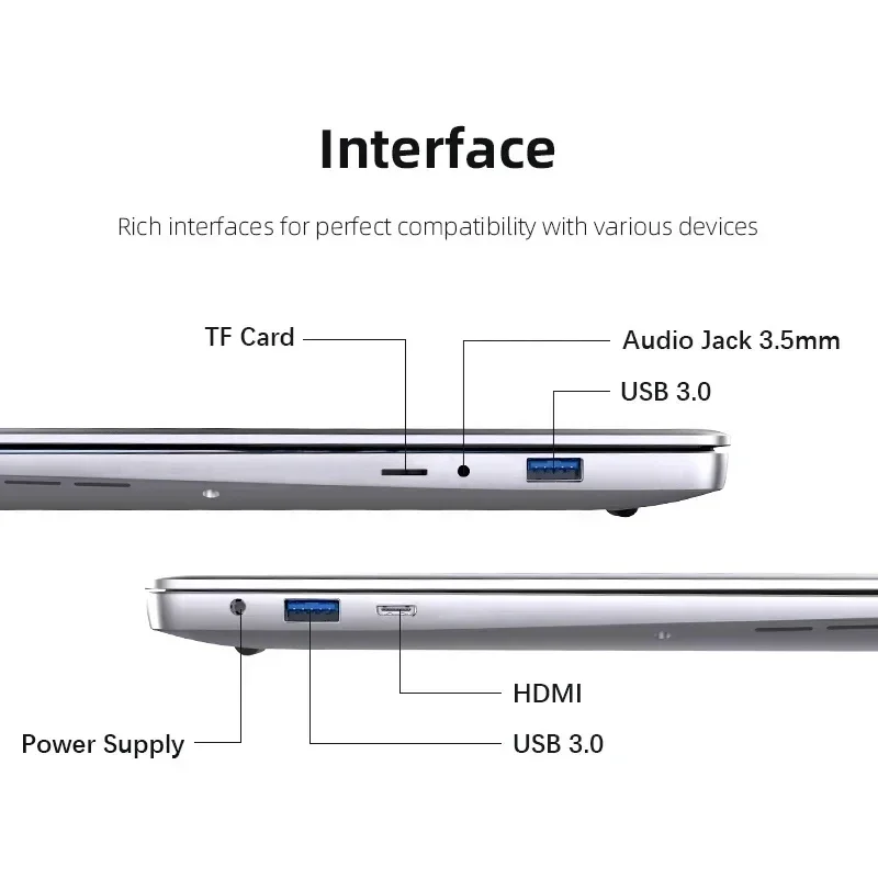 Portable i7 Windows 11 Laptop Computer PC 14.1" 1920*1080 Notebook 12GB RAM 1TB 2TB SSD Intel Core i7 7500U Gaming Laptops
