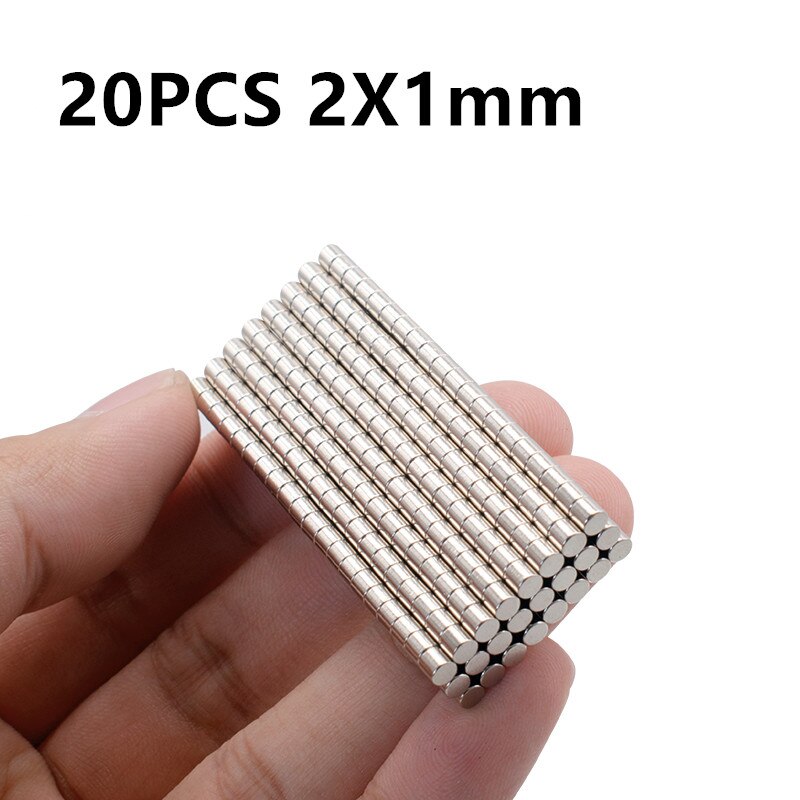 20 50 100PCS 2x1 2x2 2x3 2x5 2x10mm Magnet N35 Rare Earth Strong Neodymium Permanent Magnet: 20PCS  2x1mm