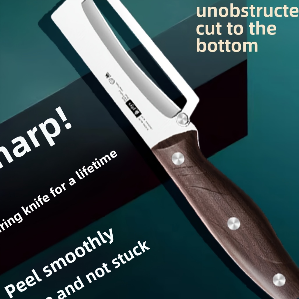 Schäler aus Edelstahl mit Holzgriff zum Schälen und Schneiden von Obst und Gemüse | Langlebiger und reibungsloser Betrieb