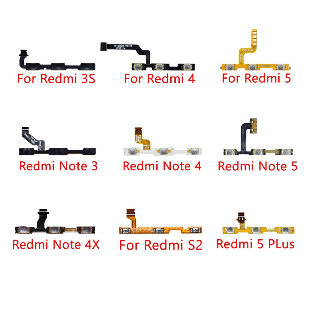 Power Volume Button Switch On Off Button Flex Cable For Xiaomi Redmi 3 3S 4A Note 2 3 4 5 Plus Pro 4X S2