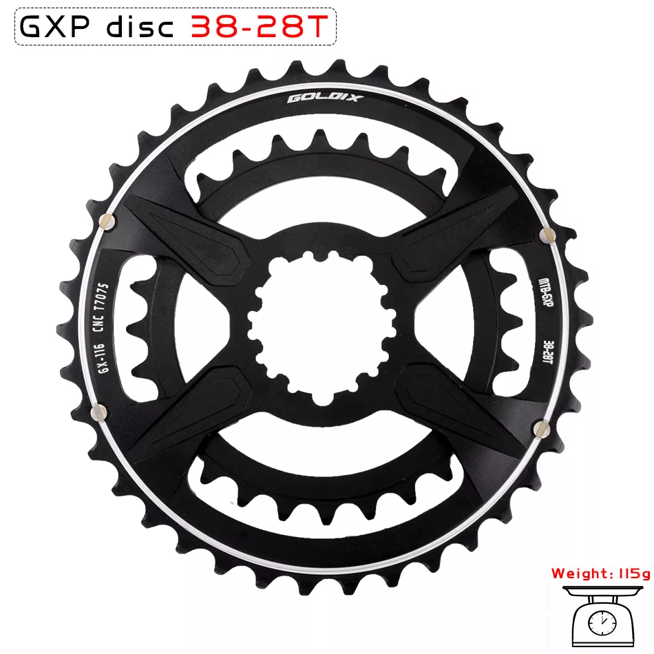 GOLDIX MTB GXP Bicycle Chainring Narrow Wide Mountain Bike Chainwheel 30T 32T 34T 36T 38T For SRAM GXP XX1 X9 XO X01 gx Eagle NX: 38-28T