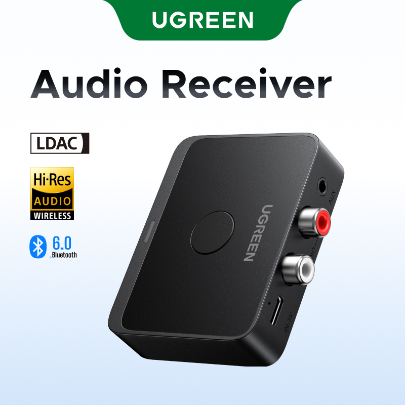 Receptor Bluetooth UGREEN AUX LDAC AAC Hi-Fi 3,5mm Jack 2RCA RCA Audio Bluetooth 6,0 adaptador receptores 15h para altavoz de coche PC: Default Title