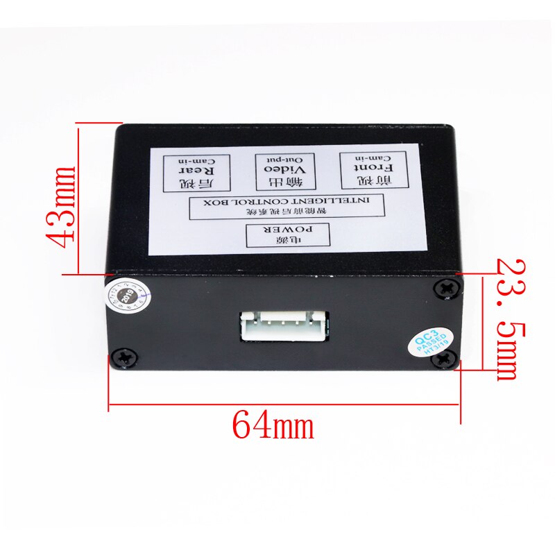 Two channel car parking backup camera video controller box automatic switch control rear/side/ front view cameras for monitor