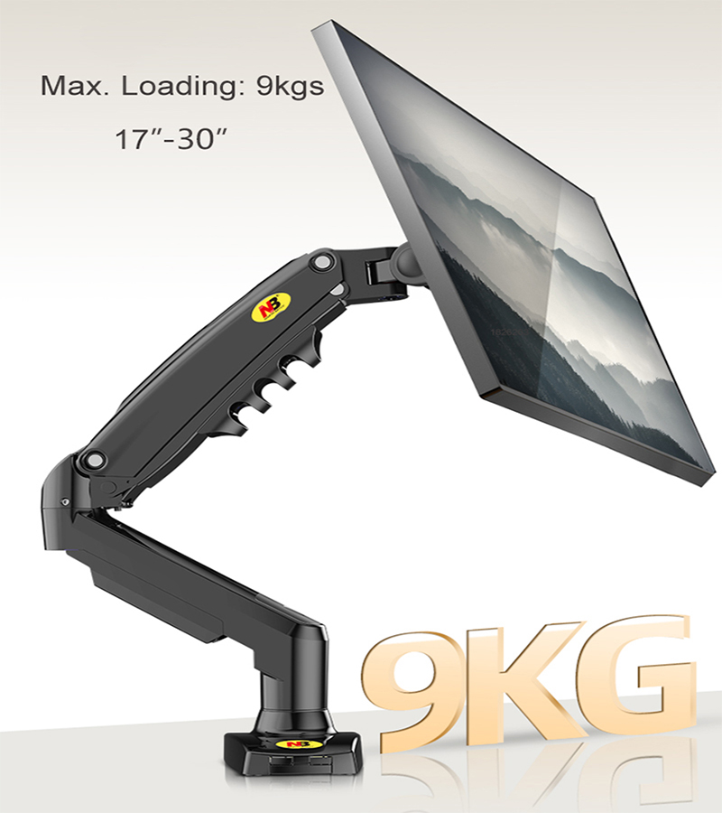 NB – support de moniteur LCD LED 17-30 pouces F80 à ressort à gaz pour bureau, bras de montage, affichage à mouvement complet, capacité de charge de 2-9 kg, ,