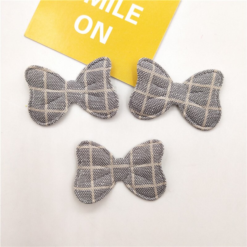 72 stks/partij 3.9*2.5 cm Strik Padded Applicaties voor DIY Kleding Naaien Leveringen DIY Haar Boog Decoratie