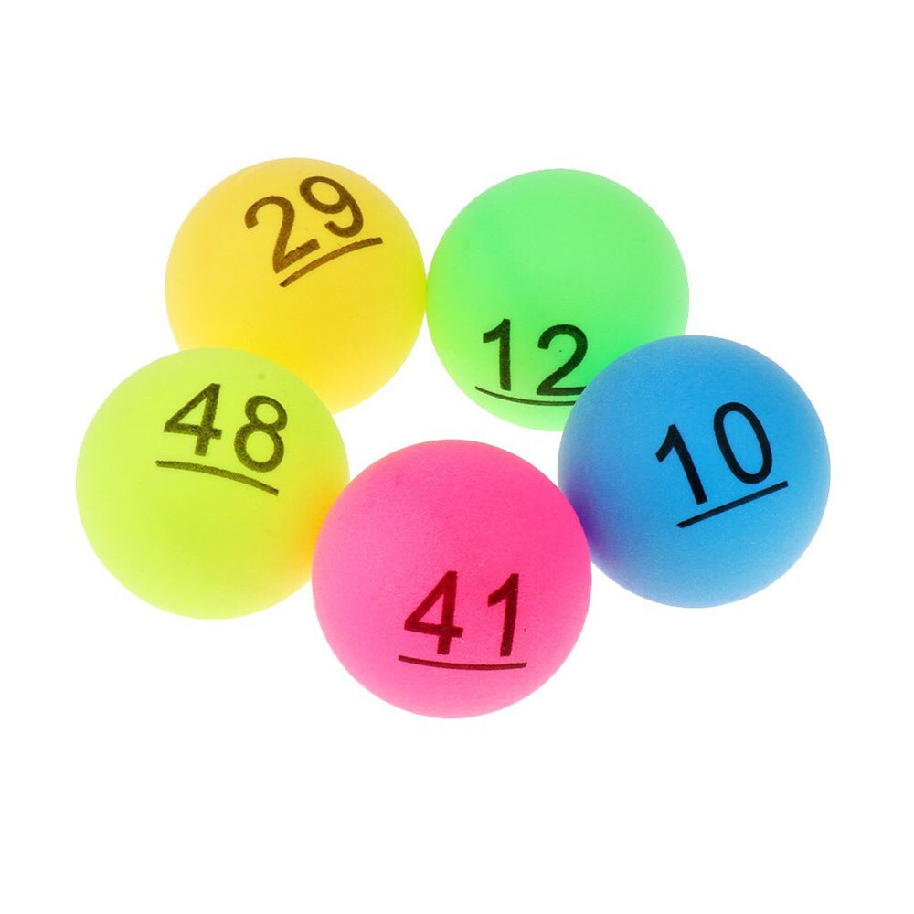 50pcs Colorful Number Table Tennis Ball Ping Pong Balls Training Lottery Game