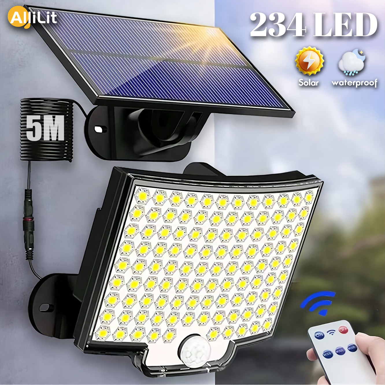 234LED zonne-verlichting buiten 3 werkmodi superheldere bewegingssensor IP65 waterdichte overstroming muur beveiligingsverlichting garage tuin