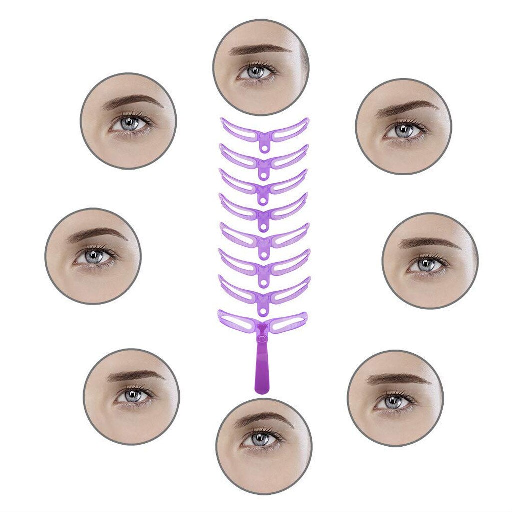 Eyebrow Shapes Eyebrow Stencil 8 Styles Eyebrow Shapes DIY Grooming Stencil Kit Shaping Template eyebrow stencils set pairs