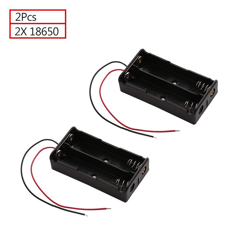 ALLOYSEED 18650 Power Bank Case 1X2X3X4X18650 Batterij Houder Opbergdoos 1 2 3 4 Slot 18650 Oplaadbare Batterijen Container: 2Pcs 2X18650