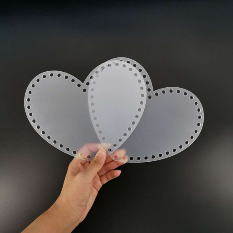 2PCS Heart-shaped Transparent Acrylic Board Knitted Bag Accessories Handmade DIY Crochet Bag Materials Supplies shoulder bag DIY: Default Title