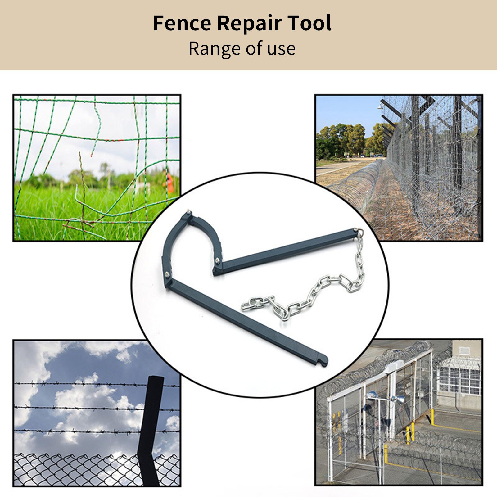 Slack Fence Fixing Tighten Tool Anti-rust Painted Garden barbed wire fence repair tool fence holder manual patcher Reinforcer
