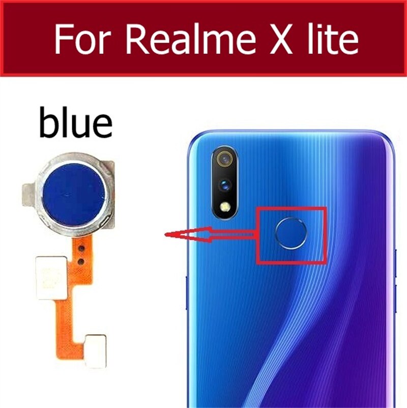 Fingerabdruck Sensor Heimat Taste Schlüssel berühren Ich würde biegen Kabel Für OPPO Realme X50 Meister X50M X50T X Lite X3 Super Zoomen Ersatzteile: X Lite Blau