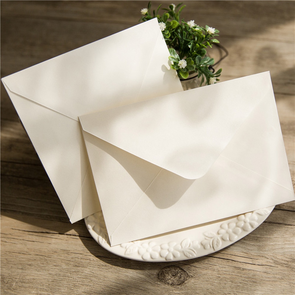10pcs/pack Wedding Invitation Card Envelope for Wedding Party Celebration Birthday V Shape Greeting Cards Envelope: Ivory / Rectangle 19x13.2cm